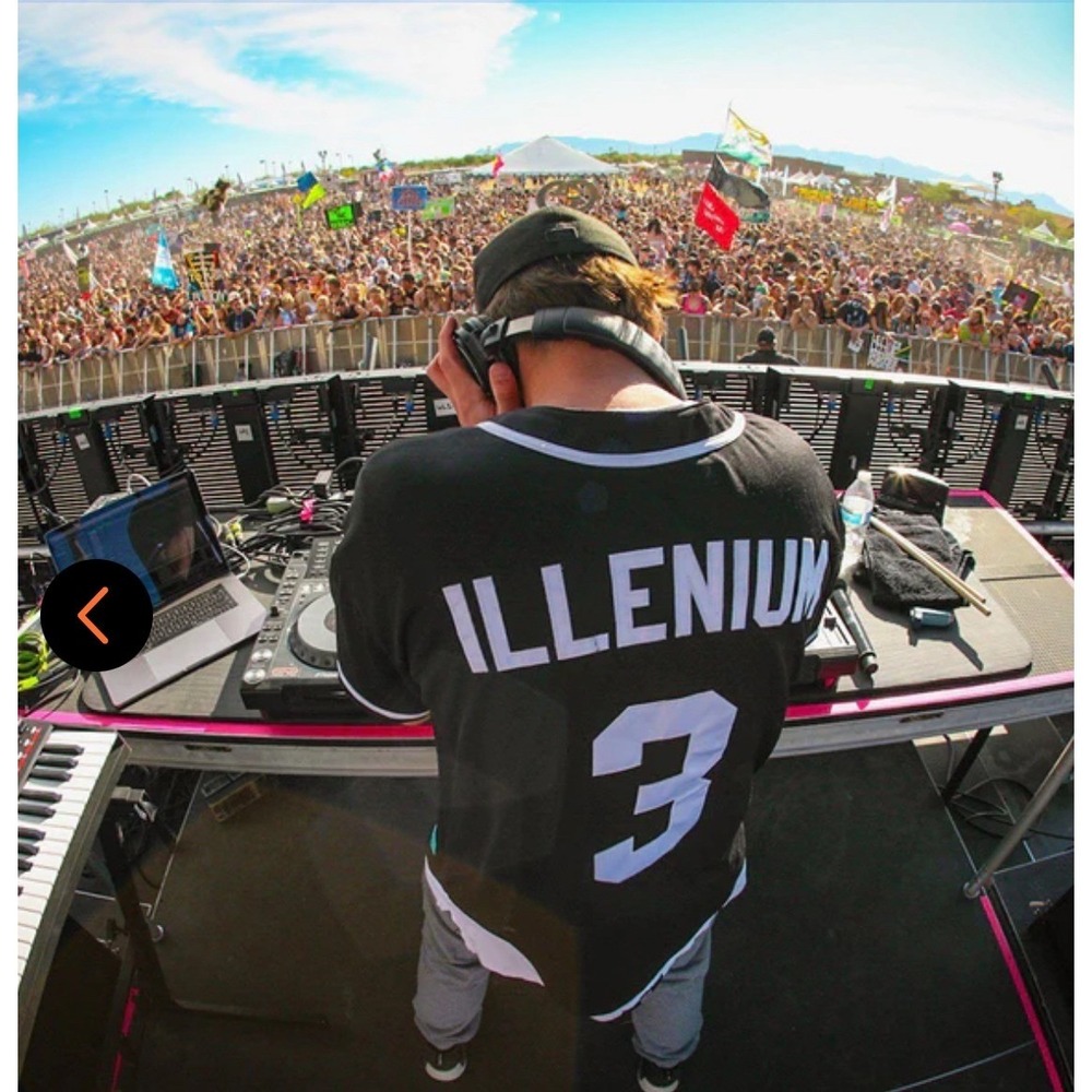 Official Illenium LTD Licensed Baseball Jersey Black White #3 NWT Men Size M - Picture 2 of 6